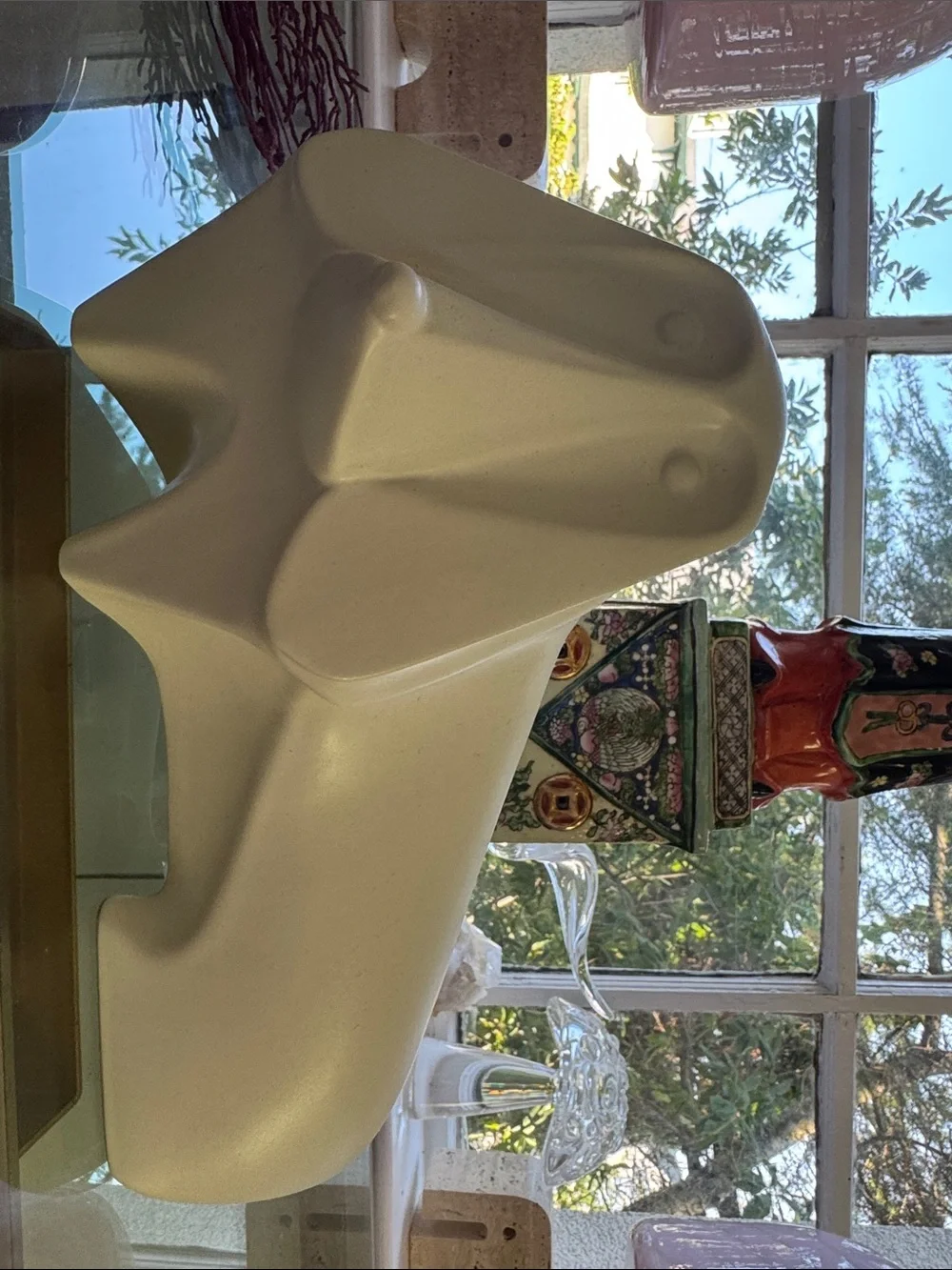 Jonathan Adler White Ceramic Dog Sculpture